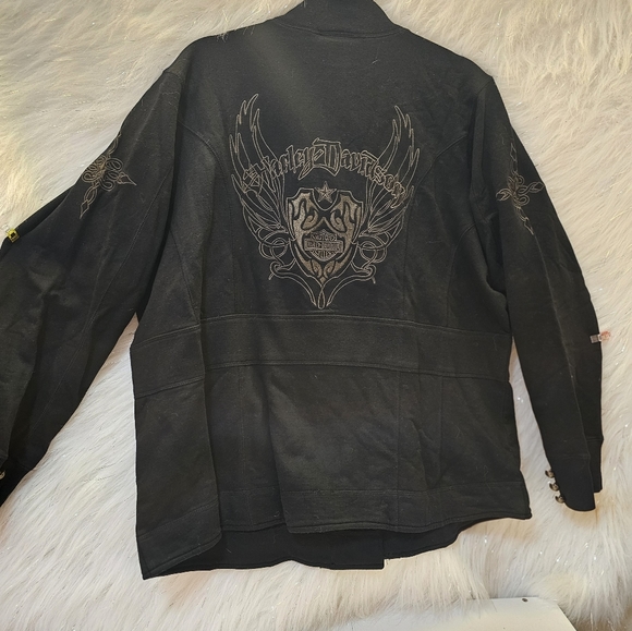 VINTAGE HARLEY-DAVIDSON WOMENS PLUS SIZE 1X DOUBLE BREASTED COAT EMBROIDERED - Picture 14 of 14